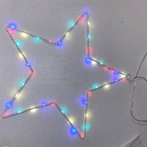 Christmas Lights decor 3 pc LED Star Window Silhouette Multicolored Lights Timer
